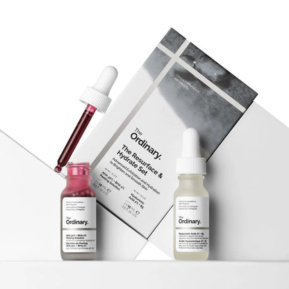 The Resurface & Hydrate Set with Hyaluronic Acid + AHA The Ordinary kit